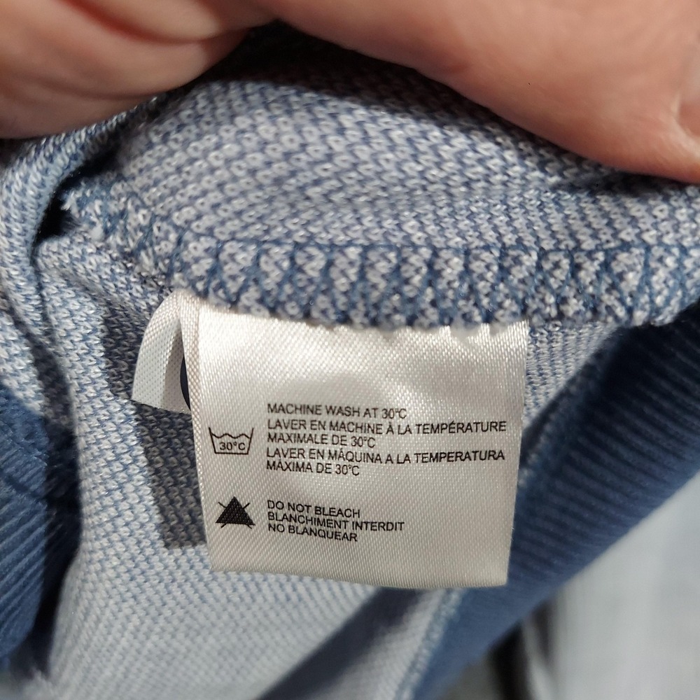 Report Collection Shirt Mens Medium Blue Striped Knit Button Front Sweater - Picture 8 of 14
